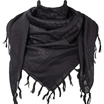 Écharpe à carreaux à franges noires pour hommes et femmes - Foulard coupe-vent pour le désert - Style foulard quotidien pour l'extérieur