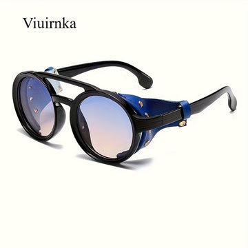 Alternative Darkwear Doppelsteg Runde UV400 Sonnenbrille | Etui enthalten | 4 Farben
